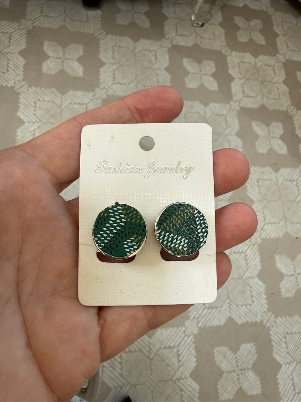 Goyard authentic material clip snap Earrings post Upcycled